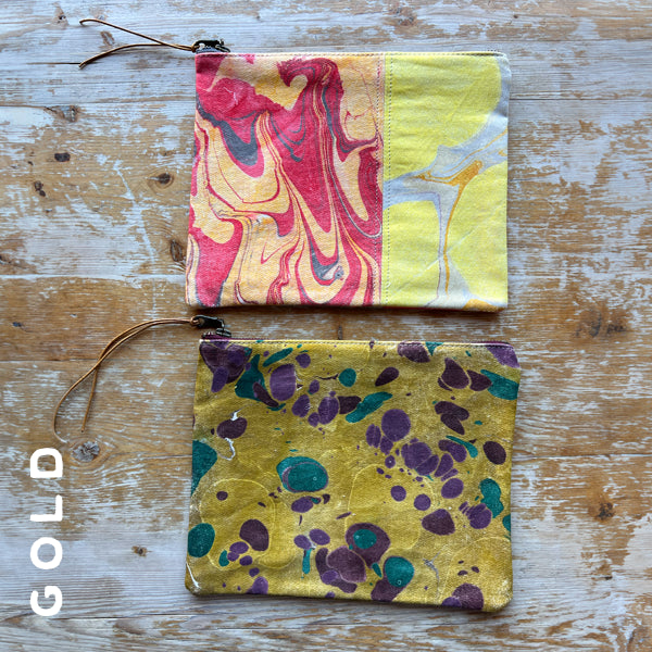 Marbled zip pouch