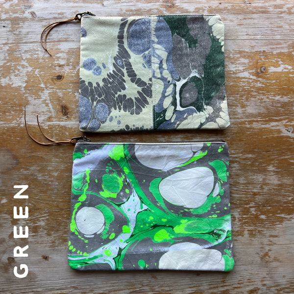Marbled zip pouch