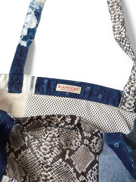 Kapital ツイルNOVEL TOTEBAG Kapital Patchwork NOVEL Tote Bag | Black | Canoe Club