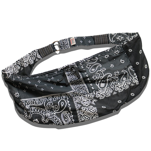 KAPITAL Black Gauze Bandana BEACH SNUFKIN BAG