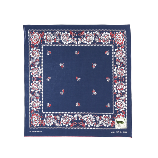 KAPITAL Rockwell Flower Bandana Navy
