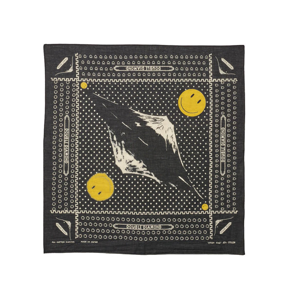 Kapital Fast Color Selvedge Fuji Mirrored Smile Bandana - Black