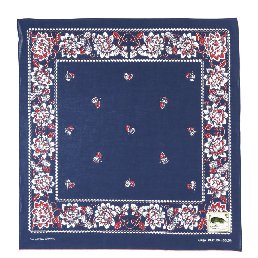 Kapital Rockwell Flower Bandana Navy