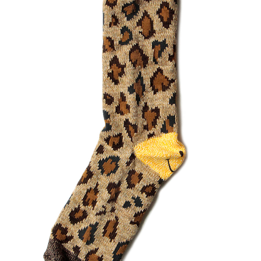 Kapital Socks Leopard Smile Socks Brown