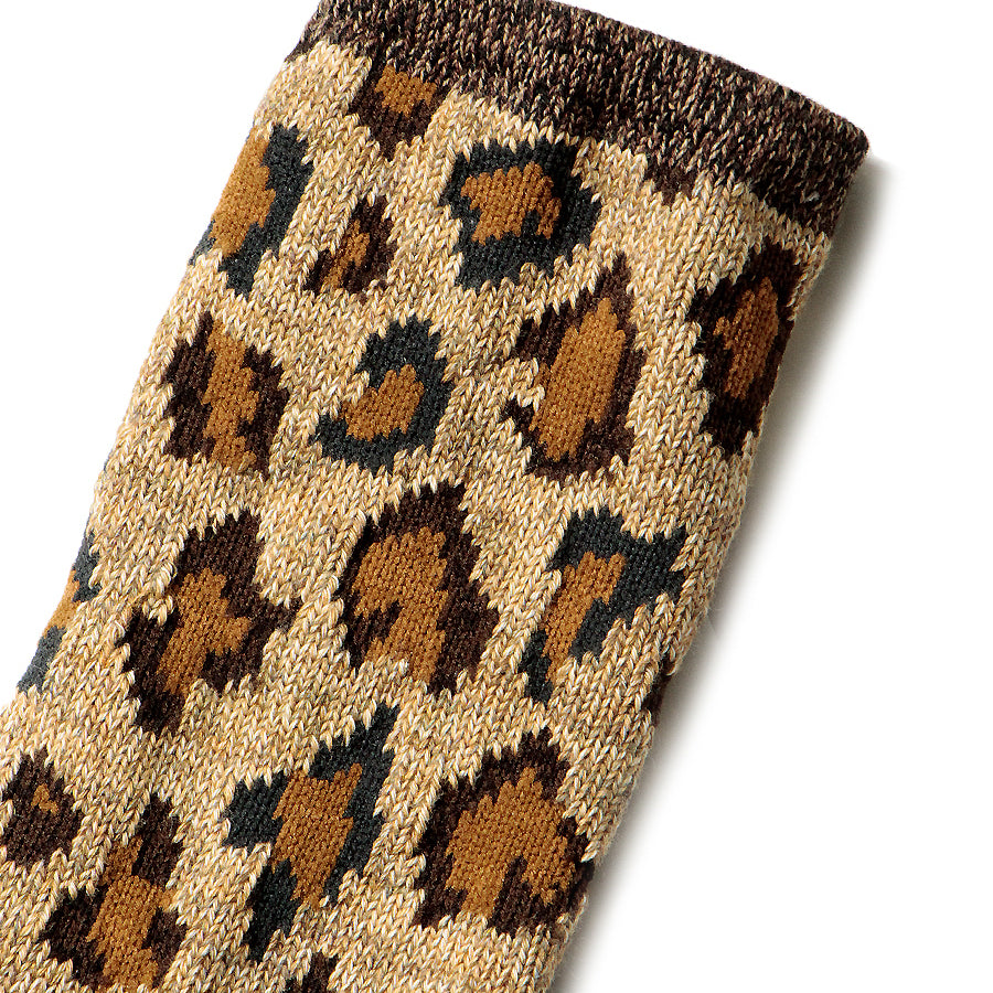 Kapital Socks Leopard Smile Socks Brown
