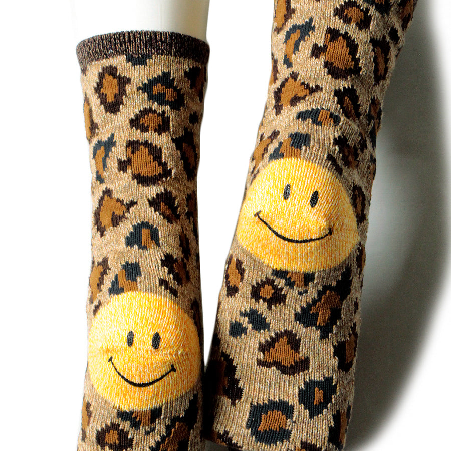 Kapital Socks Leopard Smile Socks Brown