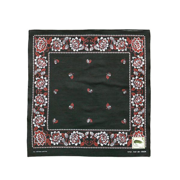 Kapital Rockwell Flower Bandana Black