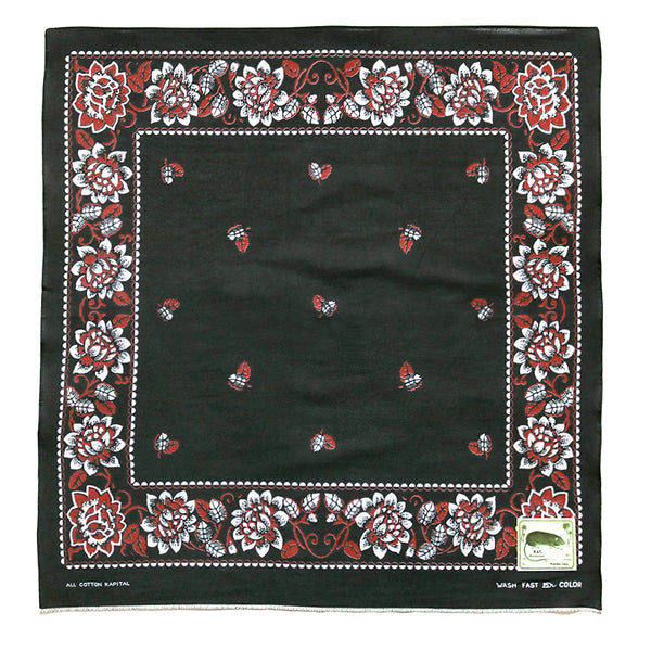 Kapital Rockwell Flower Bandana Black