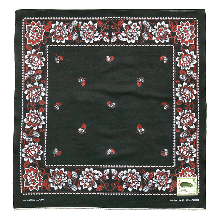 Kapital Rockwell Flower Bandana Black