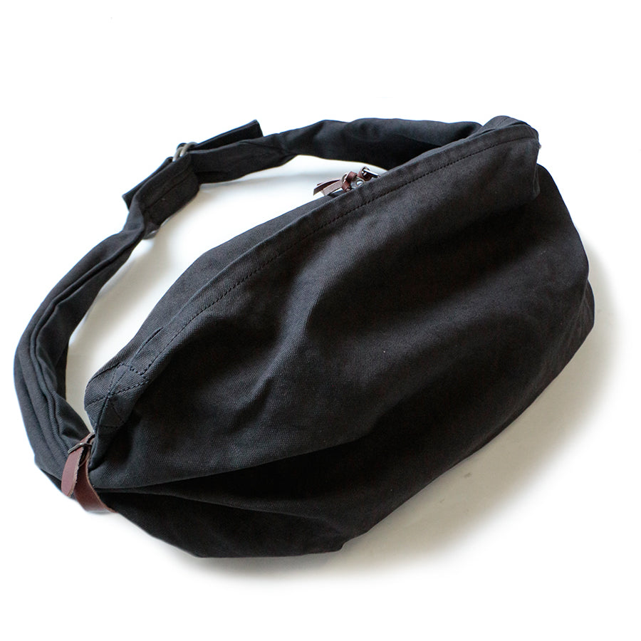 Kapital black canvas snufkin bag XL